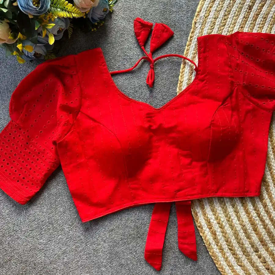 TRENDING HAKOBA COTTON FANCY WORK STITCHED BLOUSE DAILY WEAR WHOLESALE PRICE ETHNIC GARMENT(10)