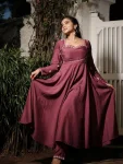 TRENDING HO SILK THREAD WORK GOWN BOTTOM WITH DUPATTA FESTIVE WEAR WHOLESALE PRICE ETHNIC GARMENT (4)