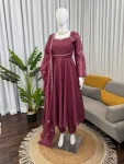TRENDING HO SILK THREAD WORK GOWN BOTTOM WITH DUPATTA FESTIVE WEAR WHOLESALE PRICE ETHNIC GARMENT (4)