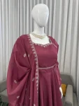 TRENDING HO SILK THREAD WORK GOWN BOTTOM WITH DUPATTA FESTIVE WEAR WHOLESALE PRICE ETHNIC GARMENT (4)