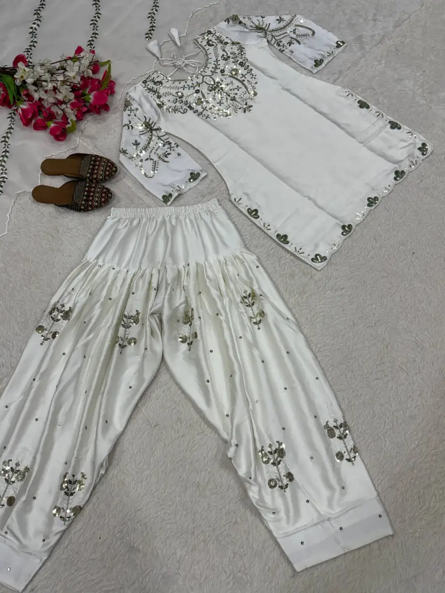 TRENDING JAPAN SATIN EMBROIDERY SEQUENCE WORK TOP PATIYALA WITH DUPATTA FESTIVE WEAR WHOLESALE PRICE ETHNIC GARMENT (27)