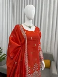 TRENDING JMC SILK THREAD WITH SEQUENCE WORK TOP SHARARA WITH DUPATTA WEDDING WEAR WHOLESALE PRICE ETHNIC GARMENT (23)