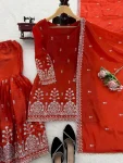 TRENDING JMC SILK THREAD WITH SEQUENCE WORK TOP SHARARA WITH DUPATTA WEDDING WEAR WHOLESALE PRICE ETHNIC GARMENT (23)