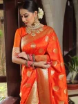 TRENDING LICHI SILK JACQUARD WORK SAREE WITH UNSTITCHED BLOUSE DAILY WEAR WHOLESALE PRICE ETHNIC GARMENT (3)