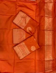 TRENDING LICHI SILK JACQUARD WORK SAREE WITH UNSTITCHED BLOUSE DAILY WEAR WHOLESALE PRICE ETHNIC GARMENT (3)