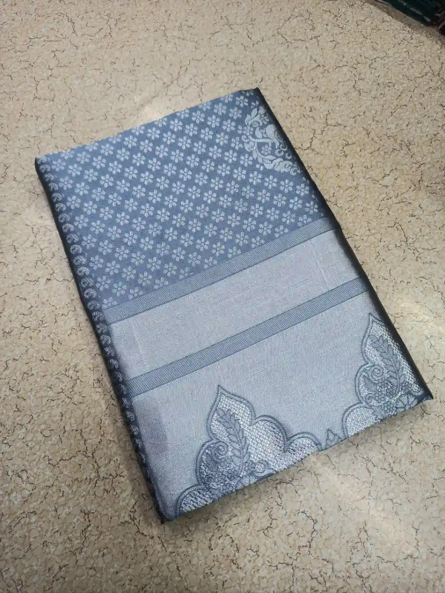 TRENDING LICHI SILK RICH PALLU & JACQUARD WORK SAREE WITH UNSTITCHED BLOUSE DAILY WEAR WHOLESALE PRICE ETHNIC GARMENT (3)