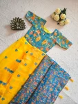TRENDING LINEN SILK PRINTED WORK GOWN SAREE DAILY WEAR WHOLESALE PRICE ETHNIC GARMENT (3)