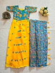 TRENDING LINEN SILK PRINTED WORK GOWN SAREE DAILY WEAR WHOLESALE PRICE ETHNIC GARMENT (3)