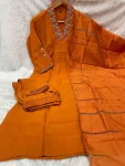 TRENDING MANGO SILK EMBROIDERY SEQUENCE & HAND WORK TOP BOTTOM WITH DUPATTA FESTIVE WEAR WHOLESALE PRICE ETHNIC GARMENT (11)