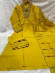 TRENDING MANGO SILK EMBROIDERY SEQUENCE & HAND WORK TOP BOTTOM WITH DUPATTA FESTIVE WEAR WHOLESALE PRICE ETHNIC GARMENT (2)