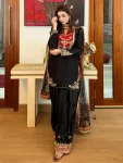 TRENDING MASKA COTTON EMBROIDERY AND SEQUENCE WORK TOP PALAZZO WITH DUPATTA FESTIVE WEAR WHOLESALE PRICE ETHNIC GARMENT (2)