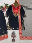 TRENDING MASKA COTTON EMBROIDERY AND SEQUENCE WORK TOP PALAZZO WITH DUPATTA FESTIVE WEAR WHOLESALE PRICE ETHNIC GARMENT (2)