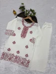 TRENDING RAYON COTTON EMBROIDERY WORK TOP PALAZZO SET OFFICE WEAR WHOLESALE PRICE ETHNIC GARMENT (9)