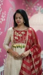 TRENDING ROMAN EMBROIDERY WORK TOP BOTTOM WITH DUPATTA FESTIVE WEAR WHOLESALE PRICE ETHNIC GARMENT (2)
