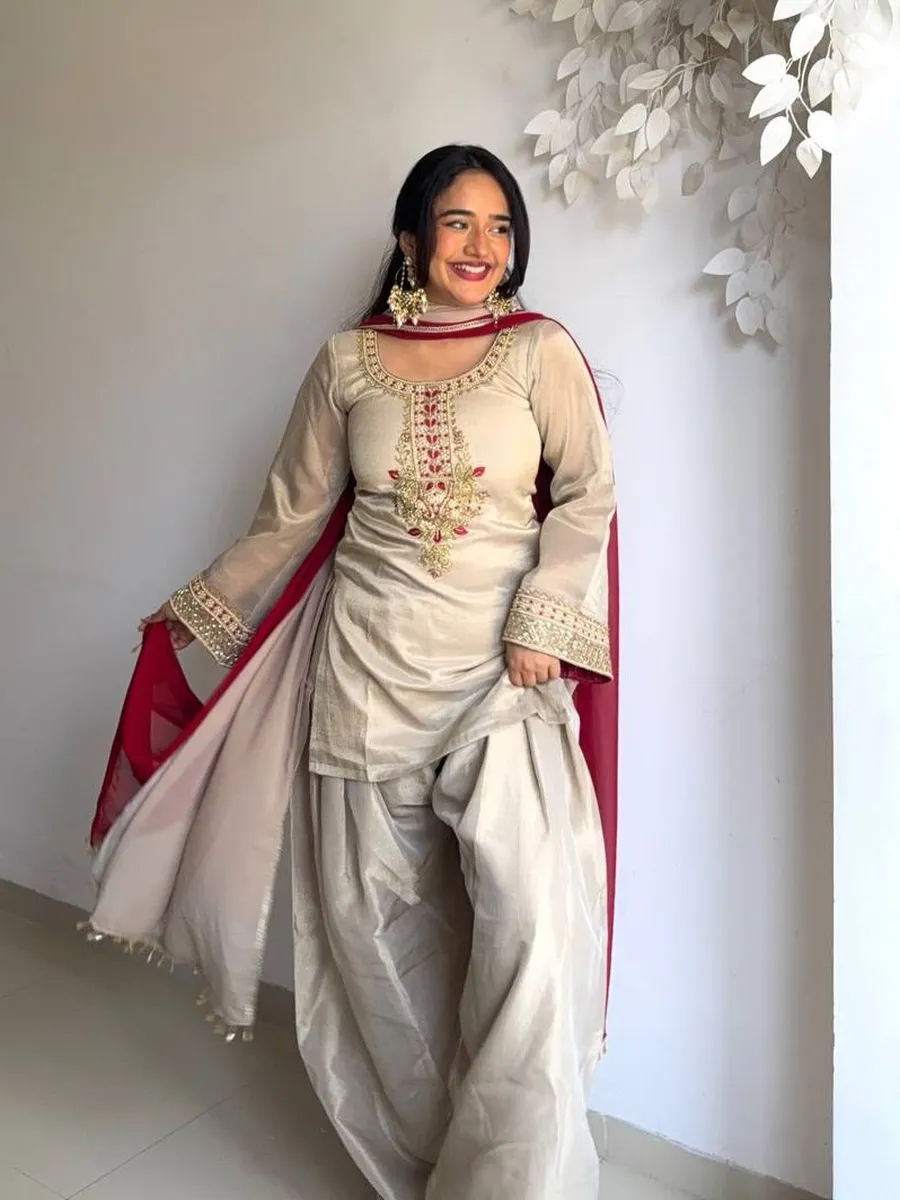 TRENDING TABBY ORGANZA EMBROIDERY THREAD WORK TOP PATIYALA WITH DUPATTA FESTIVE WEAR WHOLESALE PRICE ETHNIC GARMENT (4)