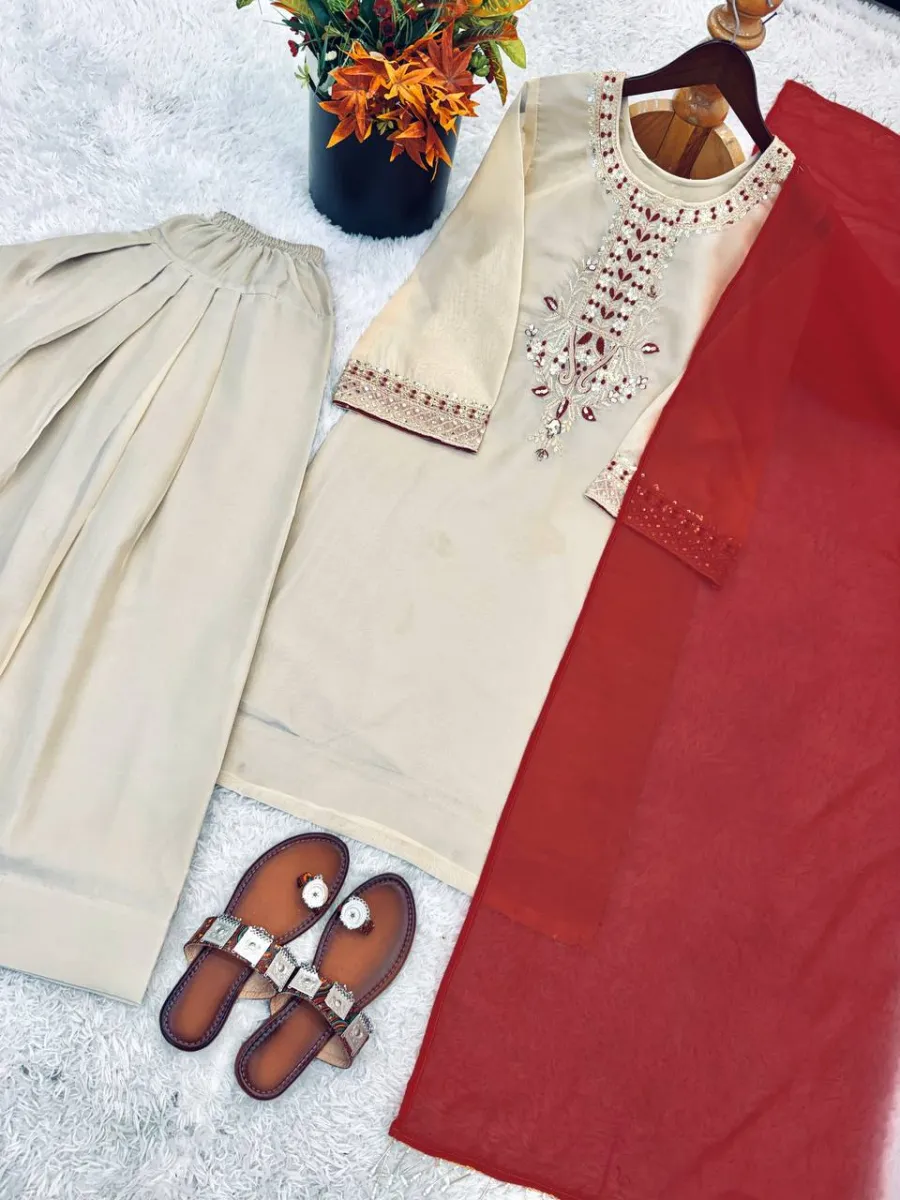 TRENDING TABBY ORGANZA EMBROIDERY THREAD WORK TOP PATIYALA WITH DUPATTA FESTIVE WEAR WHOLESALE PRICE ETHNIC GARMENT (9)