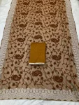TRENDING TWILL NET CHIKANKARI WORK SAREE WITH UNSTITCHED BLOUSE WEDDING WEAR WHOLESALE PRICE ETHNIC GARMENT (4)