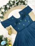 TRENDING VICHITRA SILK MAGGAM WORK ONE PIECE DRESS FESTIVE WEAR WHOLESALE PRICE ETHNIC GARMENT (13)