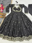 TRENDING VICHITRA SILK SEQUENCE AND EMBROIDERY WORK GOWN BOTTOM WITH DUPATTA PARTY WEAR WHOLESALE PRICE ETHNIC GARMENT (3)