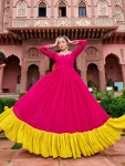 10DESIGNER FAUX GEORGETTE EMBROIDERY WORK GOWN FESTIVE WEAR WHOLESALE PRICE ETHNIC GARMENT (10)