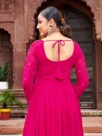 10DESIGNER FAUX GEORGETTE EMBROIDERY WORK GOWN FESTIVE WEAR WHOLESALE PRICE ETHNIC GARMENT (10)