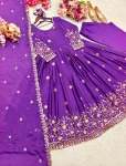 10DESIGNER VICHITRA SILK EMBROIDERY 5 MM SEQUENCE WORK GOWN BOTTOM WITH DUPATTA WEDDING WEAR WHOLESALE PRICE ETHNIC GARMENT (13)