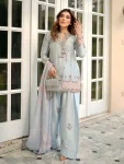 FANCY JAPAN SATIN SILK EMBROIDERY 3 MM SEQUENCE WORK TOP PATIYALA WITH DUPATTA GREY
