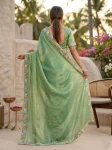 11DESIGNER FENDY CHIFFON BEADS EMBROIDERY WORK LACE BORDER WORK SAREE WITH UNSTITCHED BLOUSE WEDDING WEAR WHOLESALE PRICE ETHNIC GARMENT (16)