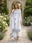 11DESIGNER GEORGETTE EMBROIDERED COTTON THREAD WORK TOP BOTTOM WITH DUPATTA FESTIVE WEAR WHOLESALE PRICE ETHNIC GARMENT (13)