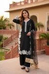 11DESIGNER NATURAL SILK EMBROIDRY WORK WITH HEAVY PERAL MOTI HAND WORK TOP PALAZZO WITH DUPATTA FESTIVE WEAR WHOLESALE PRICE ETHNIC GARMENT (12)