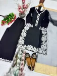 11DESIGNER NATURAL SILK EMBROIDRY WORK WITH HEAVY PERAL MOTI HAND WORK TOP PALAZZO WITH DUPATTA FESTIVE WEAR WHOLESALE PRICE ETHNIC GARMENT (12)