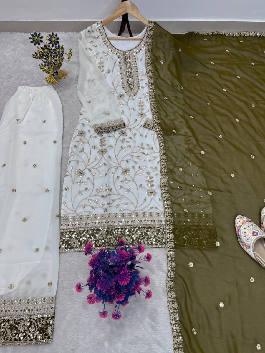 11FANCY GEORGETTE EMBROIDERY SEQUENCE WORK TOP PALAZZO WITH DUPATTA FESTIVE WEAR WHOLESALE PRICE ETHNIC GARMENT (10)