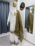 FANCY GEORGETTE EMBROIDERY SEQUENCE WORK TOP PALAZZO WITH DUPATTA MEHNDI
