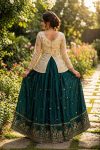 11MODERN FENDY SILK PIPE & ZARI EMBROIDERED WORK LEHENGA CHOLI SET FESTIVE WEAR WHOLESALE PRICE ETHNIC GARMENT (12)