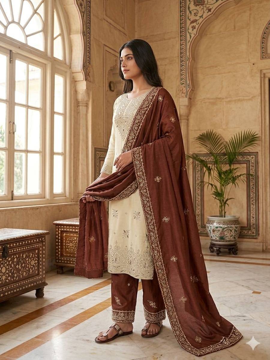 11MODERN GMY SILK EMBROIDERY SEQUENCE WORK TOP PALAZZO WITH DUPATTA FESTIVE WEAR WHOLESALE PRICE ETHNIC GARMENT (14)