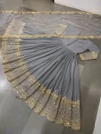 12DESIGNER GEORGETTE EMBROIDERY SEQUENCE WORK GOWN WITH DUPATTA FESTIVE WEAR WHOLESALE PRICE ETHNIC GARMENT (10)
