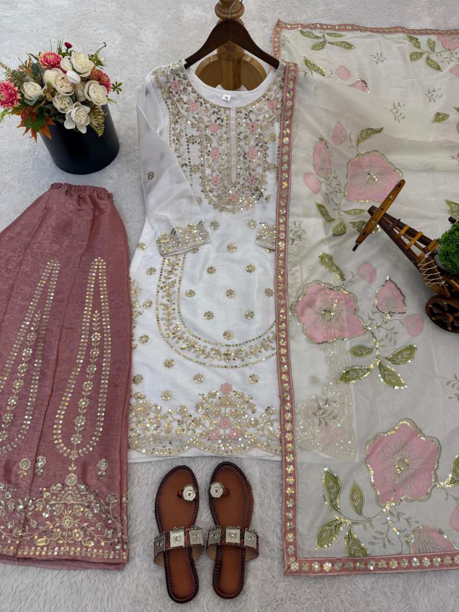 12DESIGNER GMY SILK EMBROIDERY SEQUENCE WORK TOP PALAZZO WITH DUPATTA FESTIVE WEAR WHOLESALE PRICE ETHNIC GARMENT (14)