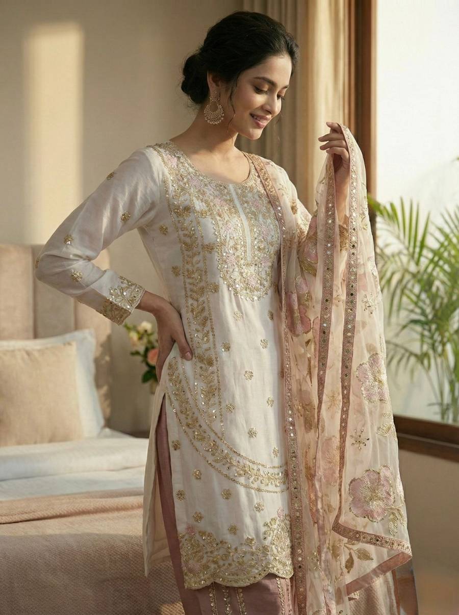 12DESIGNER GMY SILK EMBROIDERY SEQUENCE WORK TOP PALAZZO WITH DUPATTA FESTIVE WEAR WHOLESALE PRICE ETHNIC GARMENT (18)