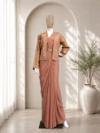 13DESIGNER CREPE SILK EMBROIDERY SEQUENCE LACE WORK READY TO WEAR SAREE WITH BLOUSE AND KOTI PARTY WEAR WHOLESALE PRICE ETHNIC GARMENT (30)