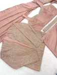 13DESIGNER CREPE SILK EMBROIDERY SEQUENCE LACE WORK READY TO WEAR SAREE WITH BLOUSE AND KOTI PARTY WEAR WHOLESALE PRICE ETHNIC GARMENT (30)