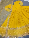 13DESIGNER GEORGETTE EMBROIDERY SEQUENCE WORK GOWN WITH DUPATTA FESTIVE WEAR WHOLESALE PRICE ETHNIC GARMENT (14)