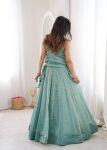 13MODERN SALSA CRUSH PLAIN LEHENGA CHOLI WITH ZARI & SEQUENCE EMBROIDERY WORK WITH PEARL & MOTI LACE WORK KOTI WEDDING WEAR WHOLESALE PRICE ETHNIC GARMENT (9)
