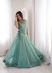 13MODERN SALSA CRUSH PLAIN LEHENGA CHOLI WITH ZARI & SEQUENCE EMBROIDERY WORK WITH PEARL & MOTI LACE WORK KOTI WEDDING WEAR WHOLESALE PRICE ETHNIC GARMENT (9)