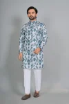 RICH LOOK RAYON DIGITAL PRINT WORK MEN'S KURTA PAYJAMA BLUE