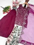 14FANCY GEORGETTE EMBROIDERY SEQUENCE PEARL HAND WORK TOP PALAZZO WITH DUPATTA FESTIVE WEAR WHOLESALE PRICE ETHNIC GARMENT (13)