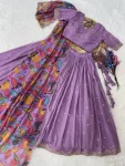 14MODERN COSMOS SILK ZARI SEQUENCE EMBROIDERY WORK LEHENGA CHOLI WITH DUPATTA WEDDING WEAR WHOLESALE PRICE ETHNIC GARMENT (13)