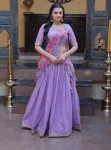 MODERN COSMOS SILK ZARI SEQUENCE EMBROIDERY WORK LEHENGA CHOLI WITH DUPATTA LAVENDER