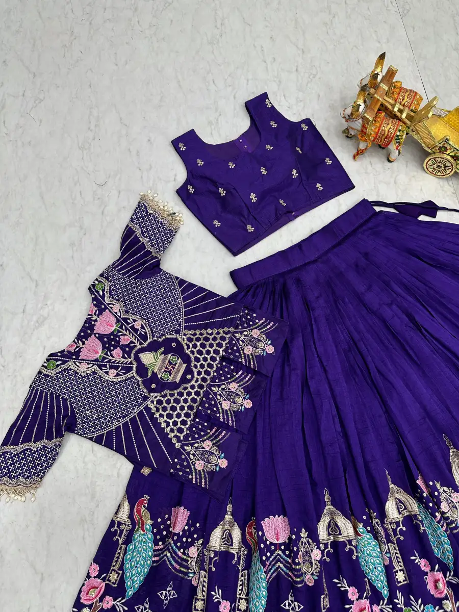 14RICH LOOK VICHITRA EMBROIDERY THREAD WORK LEHENGA CHOLI WITH KOTI WEDDING WEAR WHOLESALE PRICE ETHNIC GARMENT (11)