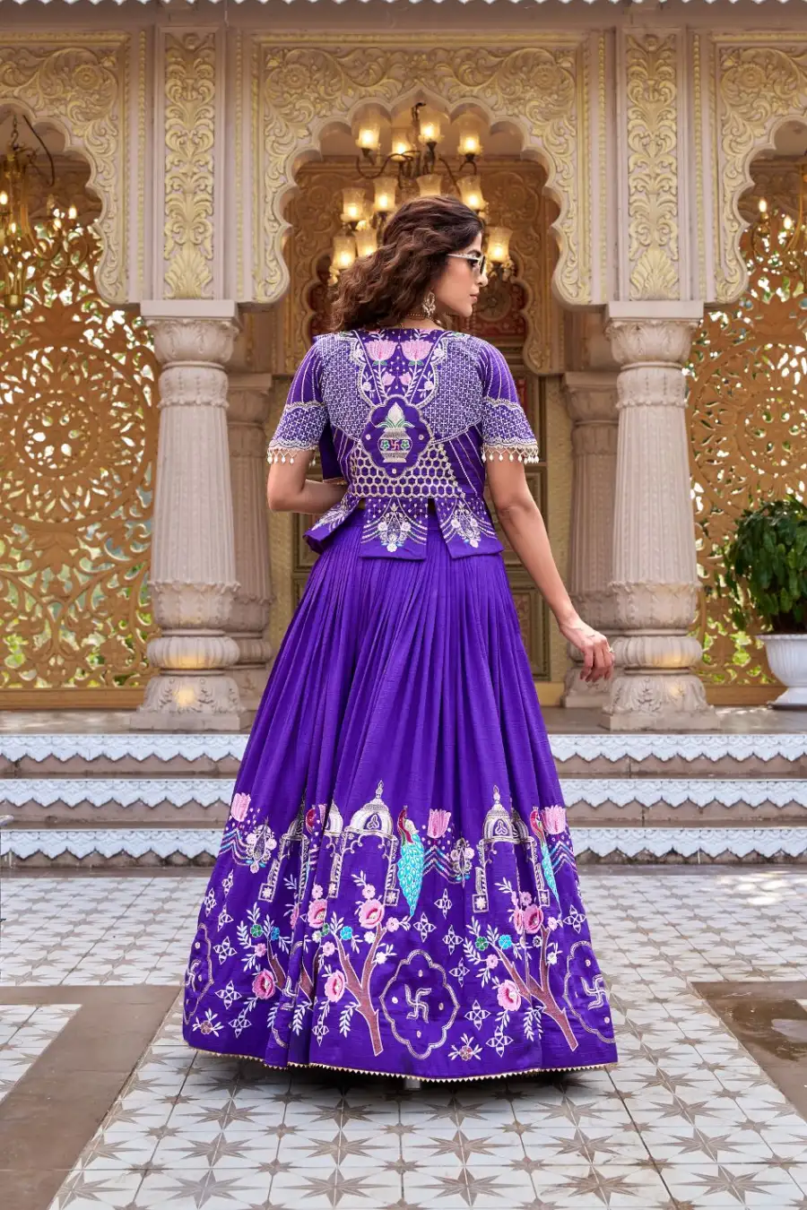 14RICH LOOK VICHITRA EMBROIDERY THREAD WORK LEHENGA CHOLI WITH KOTI WEDDING WEAR WHOLESALE PRICE ETHNIC GARMENT (14)