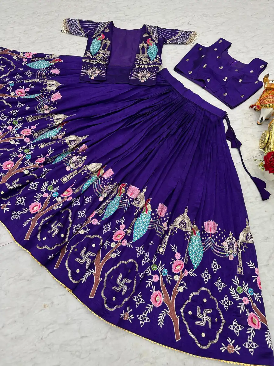 14RICH LOOK VICHITRA EMBROIDERY THREAD WORK LEHENGA CHOLI WITH KOTI WEDDING WEAR WHOLESALE PRICE ETHNIC GARMENT (16)